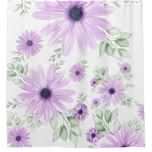 Frühlingsflorale Botanische Muster farbenfroh Duschvorhang (Vorderseite)