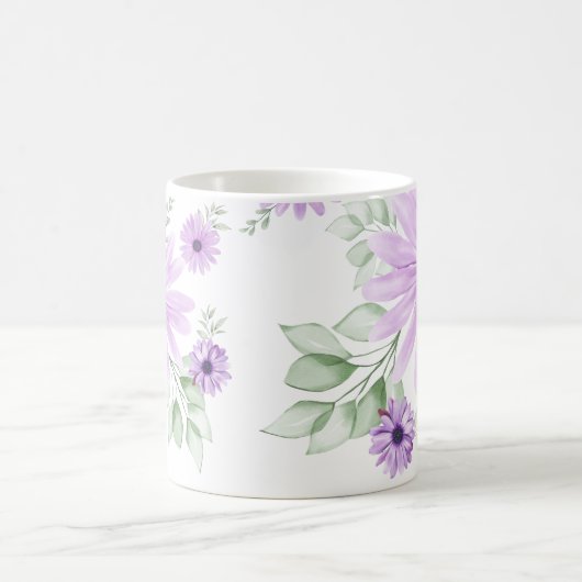 Frühlingsflorale Botanische Muster farbenfroh Kaffeetasse (Mittel)