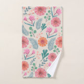 Frühlingsflorale Botanische Muster farbenfrohe Han Badhandtuch Set (Handtuch)