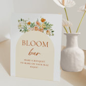 Frühlingsflorale Brautparty Blume Bloom Bar Sign Sockelschild