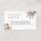 Frühlingsflorale Brautparty Rezept Begleitkarte (Vorderseite)