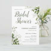 Frühlingsflorale Einladung mit Grün (Stehend Vorderseite)