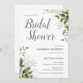 Frühlingsflorale Einladung mit Grün (Vorne/Hinten)