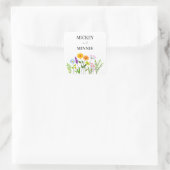 Frühlingsflorale elegante WedgeSquare Sticker (Tasche)