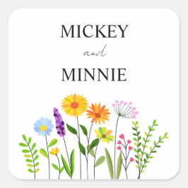 Frühlingsflorale elegante WedgeSquare Sticker