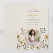Frühlingsflorale Foto Einladung (Vorne/Hinten)