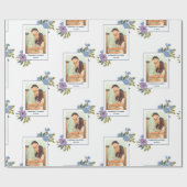 Frühlingsflorale Foto Rahmen Personalisierte Hochz Geschenkpapier (Flach)