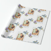 Frühlingsflorale Foto Rahmen Personalisierte Hochz Geschenkpapier (Ungerollt)