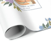 Frühlingsflorale Foto Rahmen Personalisierte Hochz Geschenkpapier (Rolleneckpunkt)