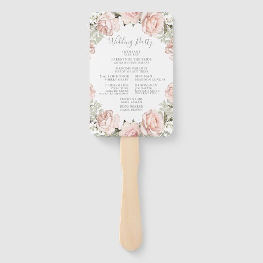 Frühlingsflorale Hochzeitsprogramm Fächer (Rückseite)