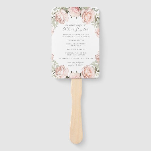 Frühlingsflorale Hochzeitsprogramm Fächer (Vorderseite)