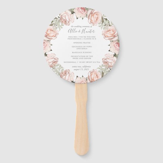Frühlingsflorale Hochzeitsprogramm Fächer (Vorderseite)