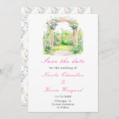 Frühlingsflorale Hochzeitstorch Empfang Save The Date (Vorne/Hinten)