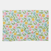 Frühlingsflorale Muster auf Light Blue Geschirrtuch (Horizontal)