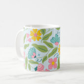 Frühlingsflorale Muster auf Light Blue Kaffeetasse (Vorderseite Links)