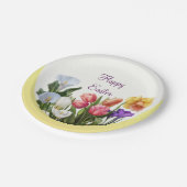 Frühlingsflorale Osterfeiertage Blume Elegante Pappteller (Schrägansicht)