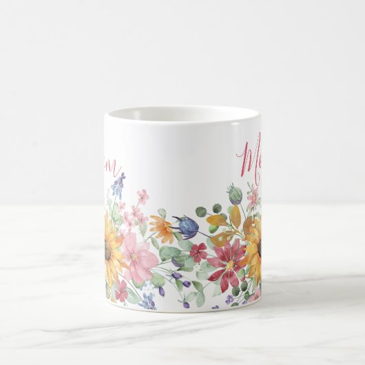 Frühlingsflorale Personalisierte Mama Kaffeetasse (Mittel)