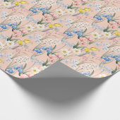 Frühlingsflorale, Retro-Tapete. Geschenkpapier (Ecke)