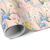 Frühlingsflorale, Retro-Tapete. Geschenkpapier (Rolleneckpunkt)