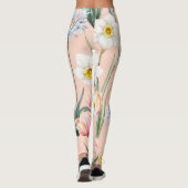 Frühlingsflorale, Retro-Tapete. Leggings (Rückseite)