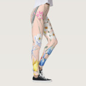 Frühlingsflorale, Retro-Tapete. Leggings (Rechts)