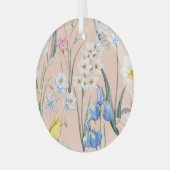 Frühlingsflorale, Retro-Tapete. Ornament Aus Glas (Vorderseite links)