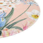 Frühlingsflorale, Retro-Tapete. Schneidebrett (Ecke)