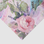 Frühlingsflorale Rose Bird Pink Garden Seidenpapier (Detail)