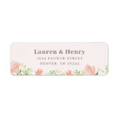 Frühlingsflorale Rücksendeadressen-Aufkleber (Vorne)