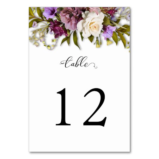 Frühlingsflorale Rustikale Hochzeit Tischnummer (Vorderseite)