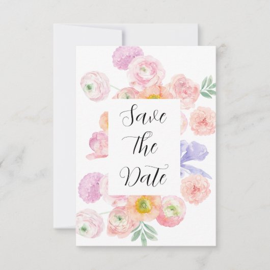 Frühlingsflorale Save the Date (Vorderseite)