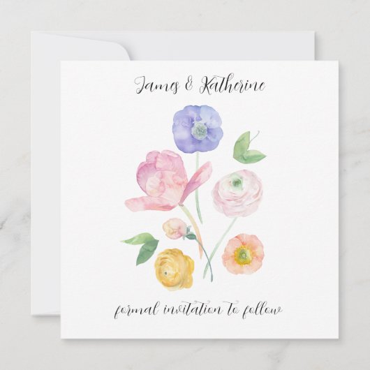 Frühlingsflorale Save the Date (Rückseite)