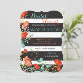 Frühlingsflorale Strippendusche Einladungen (Stehend Vorderseite)