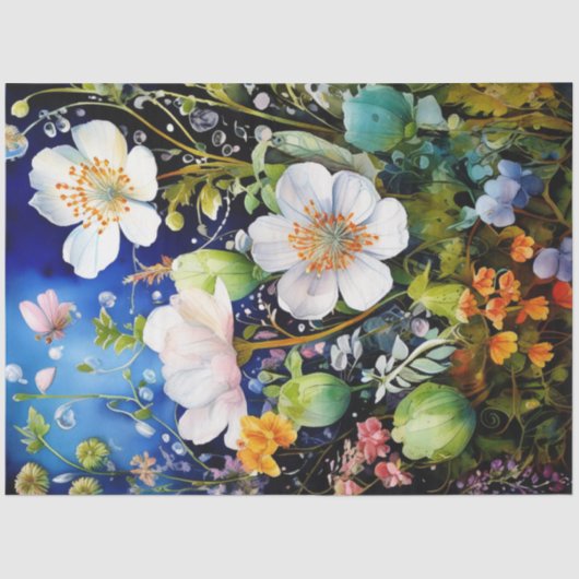 Frühlingsflorale Tissue Paper Seidenpapier (Vorderseite)