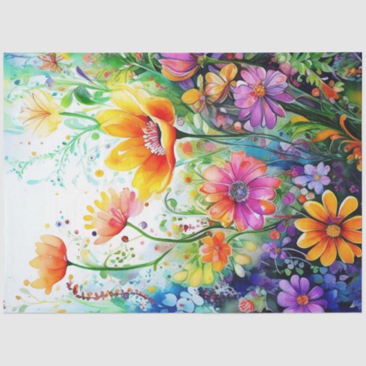 Frühlingsflorale Tissue Paper Seidenpapier (Vorderseite)