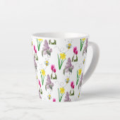Frühlingsflorale Tulip Daffodils Lilacs Milchtasse (Rechte Ecke)