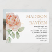 Frühlingsflorale Wasserfarbe Einfache Moderne Hoch Einladung (Vorne/Hinten)