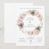 Frühlingsflorale Wasserfarbe Einladung Hochzeit (Vorne/Hinten)