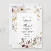 Frühlingsflorale Wasserfarbe Einladung Hochzeit (Vorderseite)