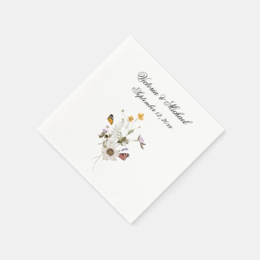Frühlingsflorale Wasserfarbe Napkins Serviette (Ecke)