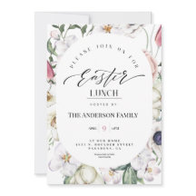 Frühlingsflorale Wasserfarbe Osterfest Einladung