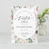 Frühlingsflorale Wasserfarbe Osterfest Einladung (Stehend Vorderseite)