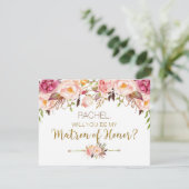 Frühlingsflorale wirst du Matron der Ehrenkarte se (Stehend Vorderseite)