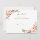 Frühlingsflorale wirst du Matron der Ehrenkarte se (Rückseite)