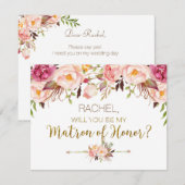 Frühlingsflorale wirst du Matron der Ehrenkarte se (Vorne/Hinten)