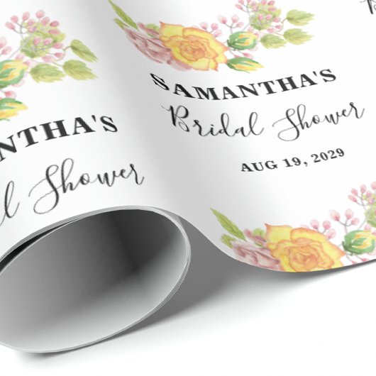 Frühlingsflorales Brautbad Geschenkpapier