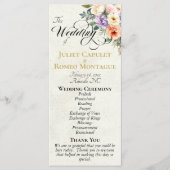 Frühlingsflorales - Creme Hochzeit Programm (Vorderseite)