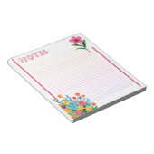 Frühlingsflorales Frisch & Farbige Linien Notizblock (angewinkelt)
