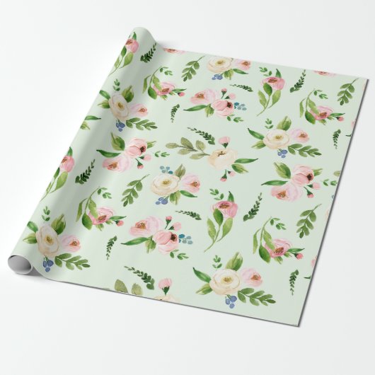 Frühlingsfloralfarbenes Hochzeitspapier Geschenkpapier (Ungerollt)