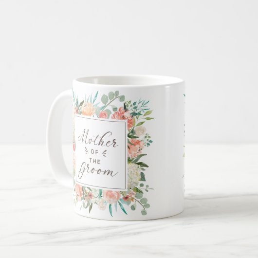 Frühlingsfloralmutter am Boden Kaffeetasse (Vorderseite Links)